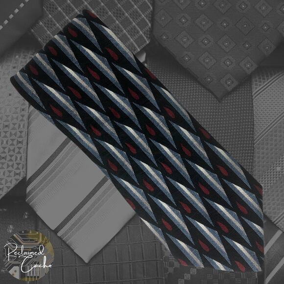 Triangle and Teardrop Patterned Tie - Picture 1 of 5